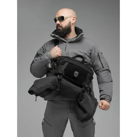 Поясна сумка BEZET Iron чорна (тактична бананка 8.4 л, MOLLE, 900D) — фото 4