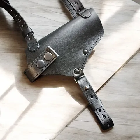 Шкіряна оперативна кобура під Glock 17 | із кліпсою| чорна — фото 2