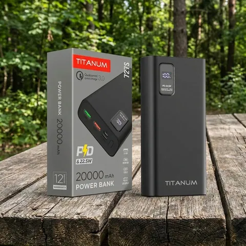 Повербанк TITANUM 727S 20000mAh 22.5W Black