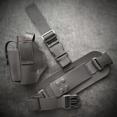 Настегна кобура під GLOCK 19 | шкіряна| чорна — фото 2