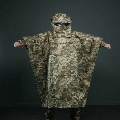 Універсальний військовий пончо з захистом від тепловізора Gen 2 Піксель — фото 7