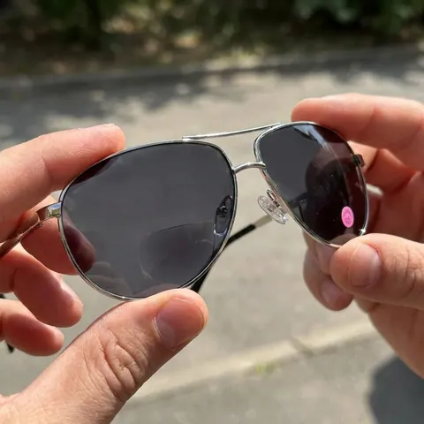 Окуляри біфокальні (захисні) Global Vision Aviator Bifocal (+2.5) (gray), чорні біфокальні лінзи в металевій оправі, Чорний — фото 3