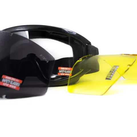 Захисні окуляри Global Vision Wind-Shield 3 lens KIT Anti-Fog, три змінних лінзи, Чорний — фото 4