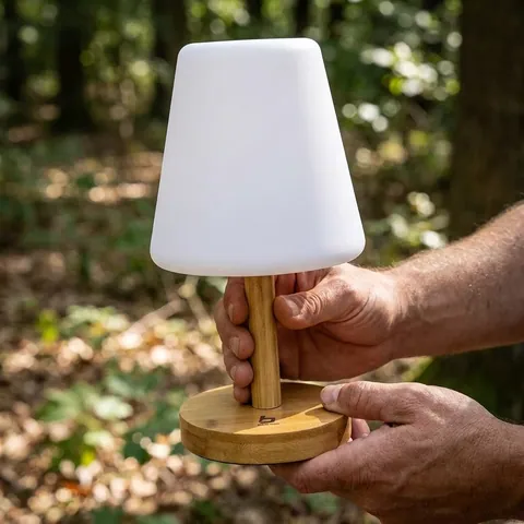Ліхтар кемпінговий Bo-Camp Cambridge Rechargeable 200 Lumen Bamboo/White (5818792) — фото 3