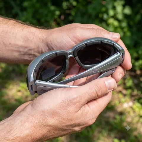 Окуляри захисні з ущільнювачем Global Vision Outfitter Metallic (gray) Anti-Fog, чорні в сірій оправі, Сірий — фото 3