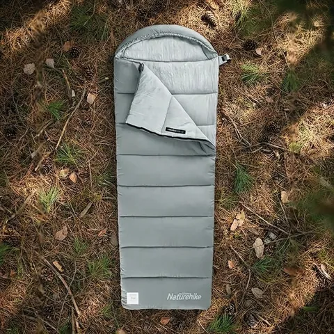 Спальник з капюшоном із звичайним мішком для зберігання Naturehike M400 CNK2350WS023, (1°C), лівий, сірий — фото 3
