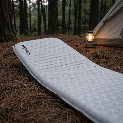 Самонадувний килимок одномісний (185х55х3.5см) Naturehike Light Grey