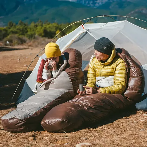 Спальник з натуральним пухом Naturehike Snowbird CNK2550WS014, p-р L, коричневий 400 г — фото 7