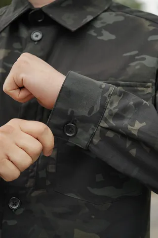 Сорочка тактична Operator 5 Twill чорний мультикам на ґудзиках — фото 11