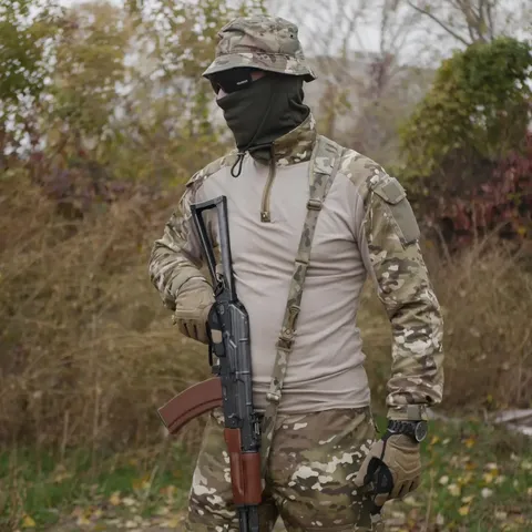 Двоточковий збройовий ремінь зі швидким регулюванням Multicam USA з металевими карабінами (2шт) — фото 7