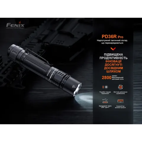 Ліхтар тактичний Fenix PD36R Pro RED — фото 8