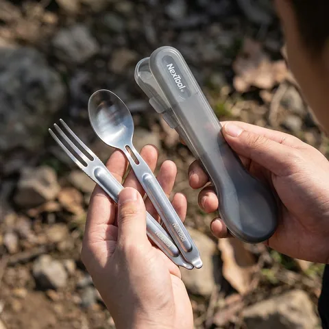 Туристичний набір ложка-виделка NexTool Portable Stainless Steel Tableware, нержавіюча сталь — фото 3