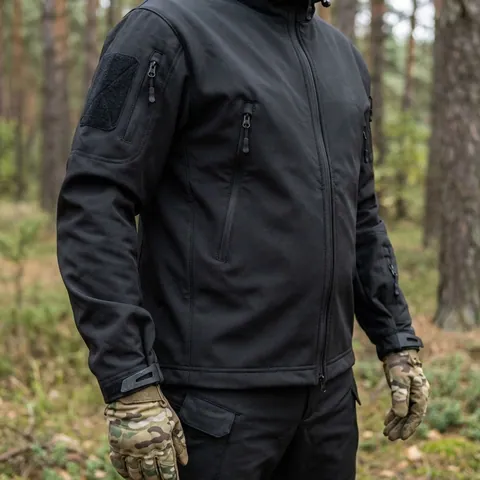 Тактичний демісезонний костюм Softshell Чорний — фото 3