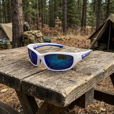 Захисні окуляри з поляризацією BluWater Seaside White Polarized (G-Tech™ blue), дзеркальні сині, Білий
