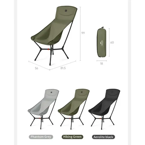 Стілець складаний ультралегкий Naturehike CNK2550JJ013 Yamami YL01, розмір L, алюміній, оливковий — фото 6