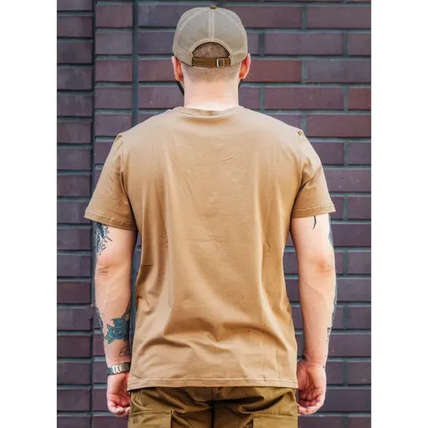 Футболка з принтом Тризуб кулір шовкографія койот XXL — фото 4