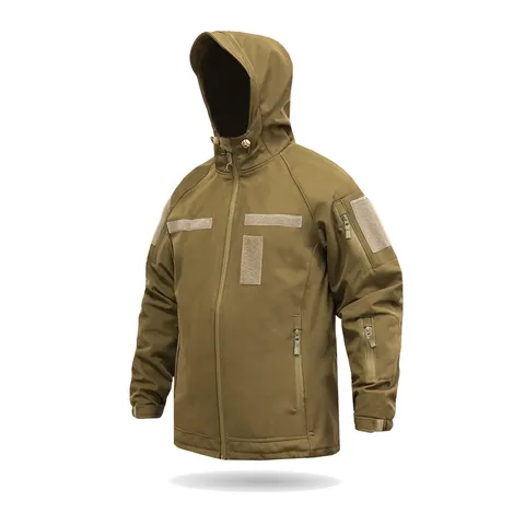 Куртка Windproof Softshell вітрозахисна (койот), водостійка, фліс 320 г/м² — фото 4