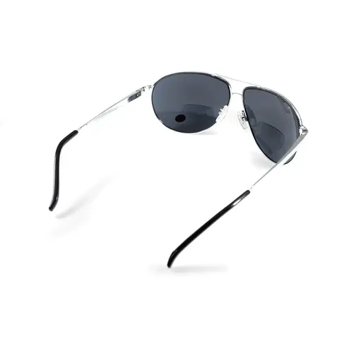 Окуляри біфокальні (захисні) Global Vision Aviator Bifocal (+3.0) (gray), чорні біфокальні лінзи в металевій оправі, Чорний — фото 12