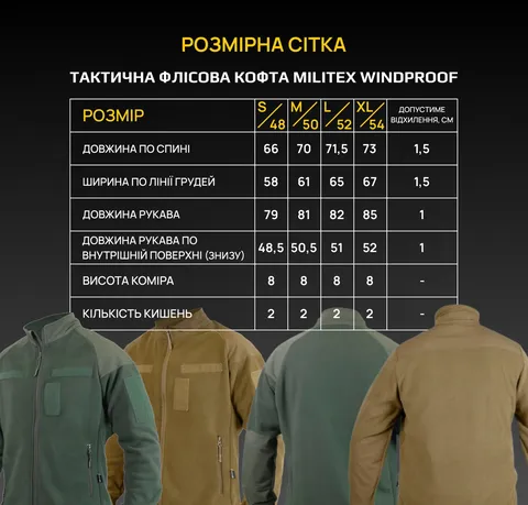 Флісова кофта хакі Militex mod. 1 — фото 11