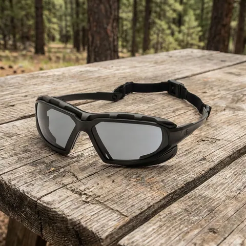 Окуляри захисні з ущільнювачем Pyramex Highlander-PLUS (gray) Anti-Fog, чорні, Чорний