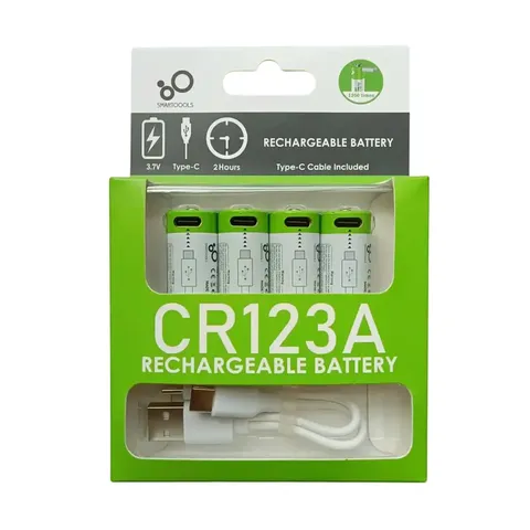 Акумулятори CR123A (16340) з роз’ємом TYPE-C (4 шт., 700 mAh, 3.7V) — фото 2