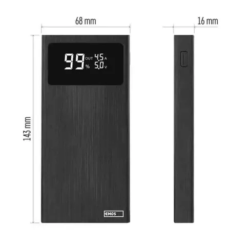 Повербанк EMOS B0531B 22,5W / 10000mAh, чорний, PD20W — фото 8