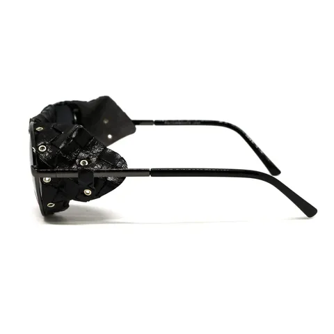 Окуляри захисні Global Vision Aviator-5 GunMetal (gray), сірі в темній оправі зі з'ємним ущільнювачем із синтетичної "шкіри", Чорний — фото 5