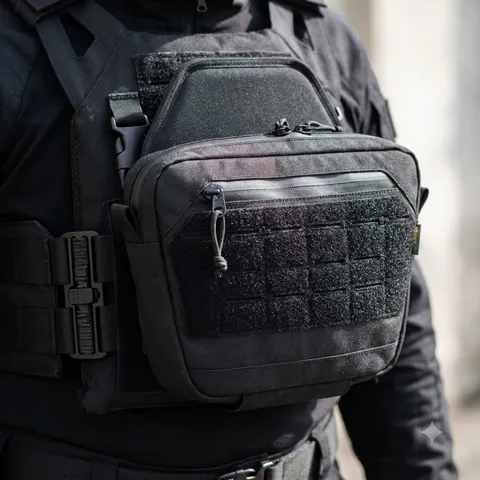 Сумка-напашник M Kiborg з балістичним пакетом 1 клас захисту Militex GU Сordura Black — фото 3