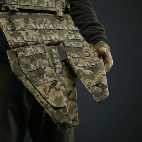 Захист паху (напашник) потрійний Kiborg з балістичним пакетом 1 клас захисту Militex Pixel — фото 10