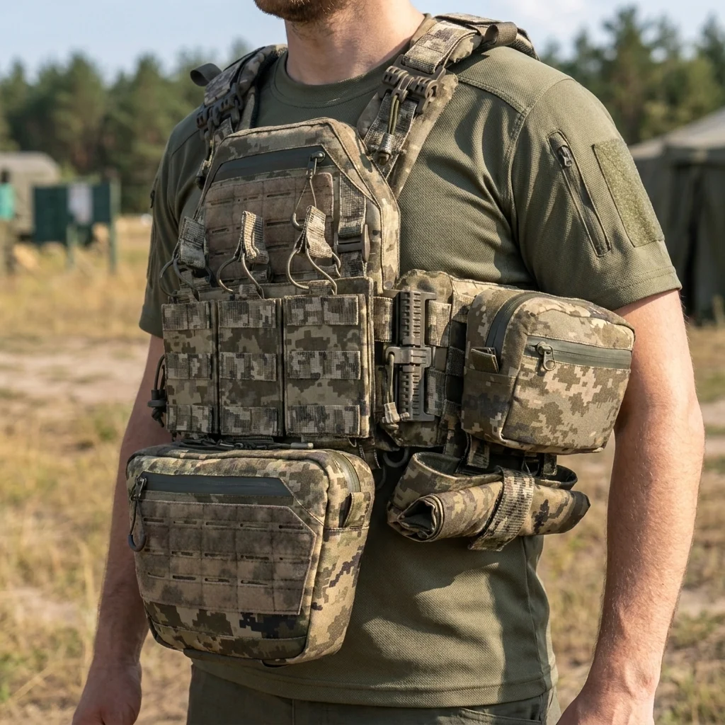 Комплект плитоноска Kiborg GU Gen.2 + 6 підсумків Піксель