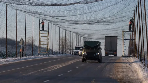 Антидронова сітка (6×55 м) вічко 50 мм, нитка 1,8 мм, чорна міцна сітка для захисту техніки та позицій — фото 10