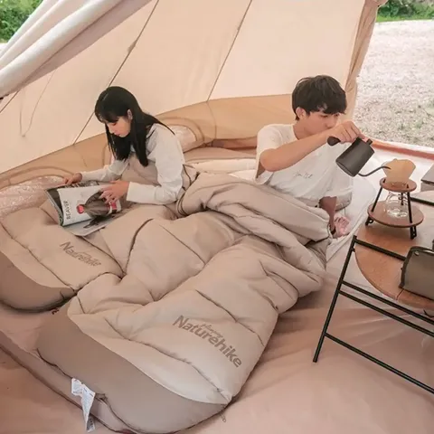 Спальний мішок з капюшоном Naturehike B400 NH21MSD11, бежевий — фото 9