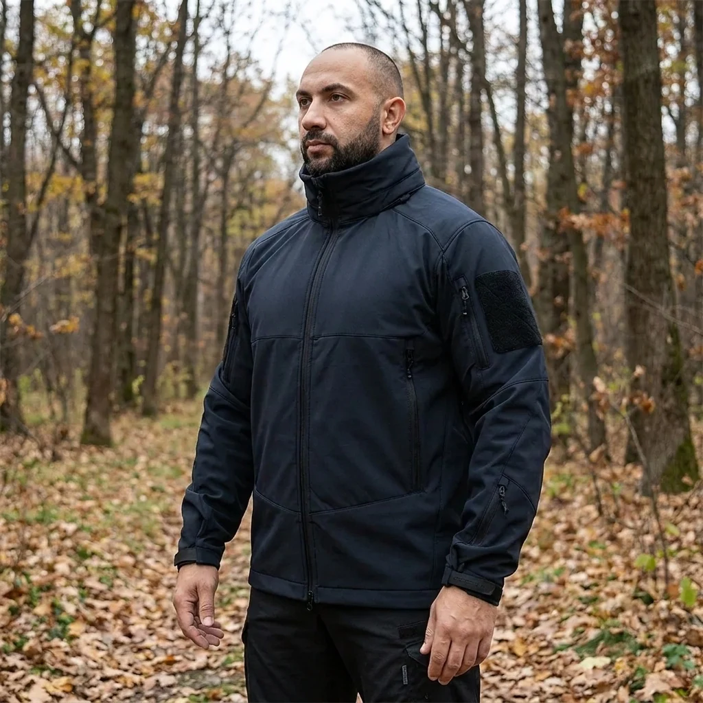 Трьохшарова темно-синя куртка Phantom System з матеріалу SoftShell (7292S)