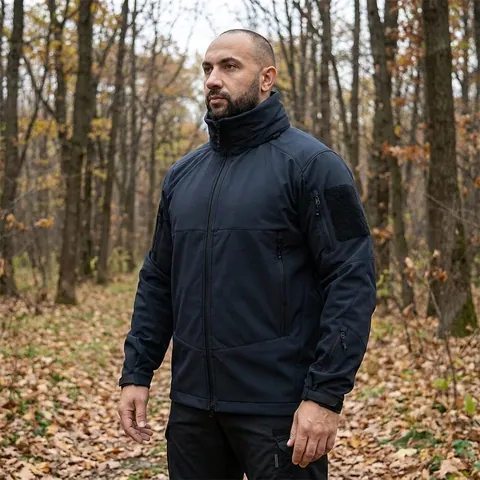 Трьохшарова темно-синя куртка Phantom System з матеріалу SoftShell (7292S)