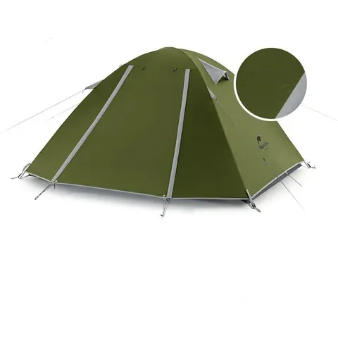 Намет двомісний Naturehike P-Series NH18Z022-P, 210T/65D, темний хакі — фото 3