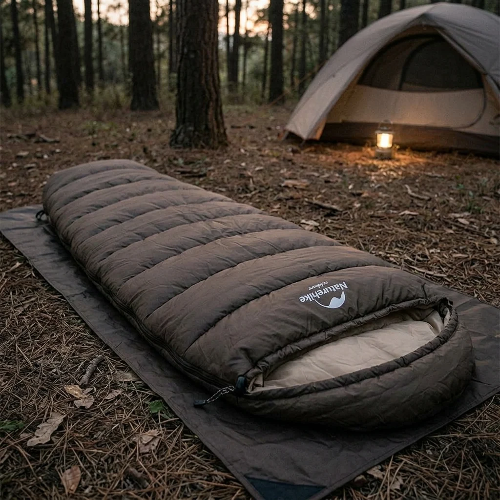 Спальник з капюшоном Naturehike U350S NH20MSD07, (-3°C), лівий, коричневий