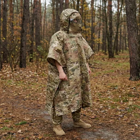 Універсальний військовий пончо з захистом від тепловізора мультикам Gen 1