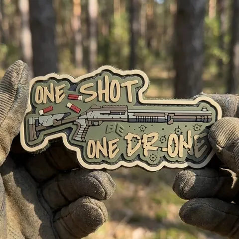 ПВХ Патч (шеврон) «One Shot - One Drone» (олива) — фото 3