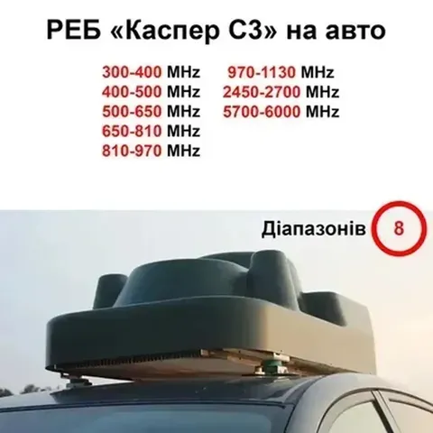 Купольний РЕБ на авто «Каспер C3» на 8 діапазонів (300МГц - 1130МГц; 2.4G; 5.8G) — фото 2