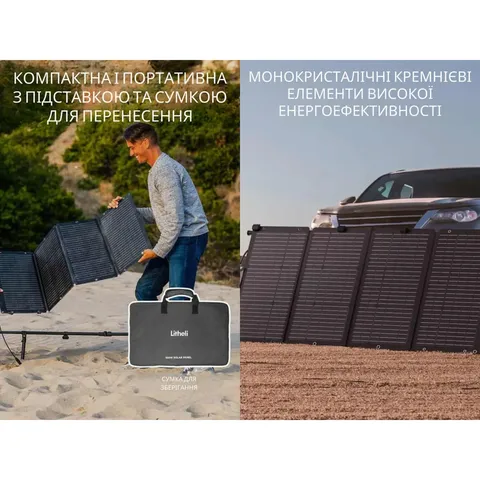 Сонячна панель Litheli 200W IP65 складана із сумкою — фото 6