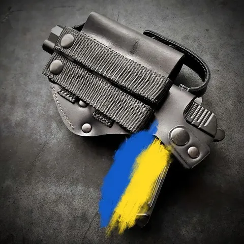 Кобура для пістолета ТТ на MOLLE | шкіряна чорна — фото 5