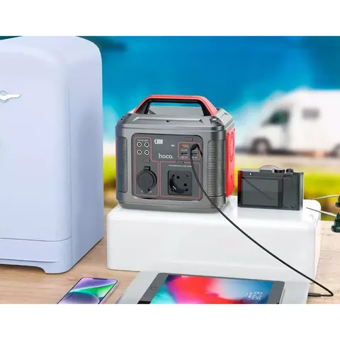 Портативна зарядна станція HOCO DB28 300W Iron Gray+Red — фото 6