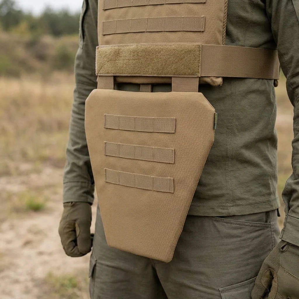 Захист паху (напашник-фартух) Kiborg з балістичним захистом Militex 2 клас Койот