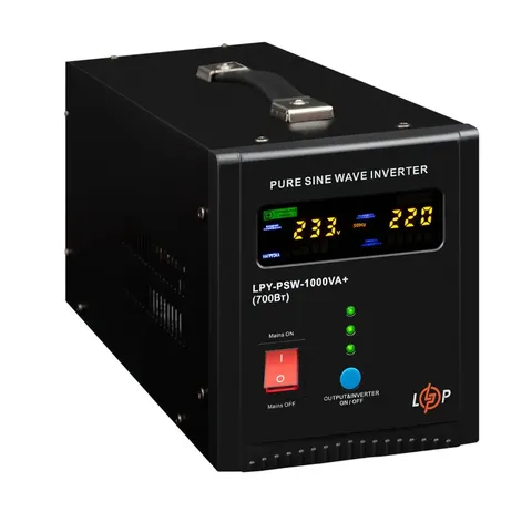ДБЖ LogicPower LPY-PSW-1000VA+ (700Вт) 10A/20A з правильною синусоїдою 12V — фото 4