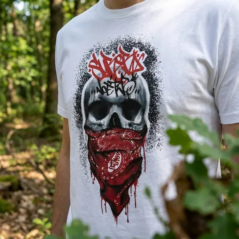 Футболка Cavalier White з принтом Skull in buff DTG M — фото 3