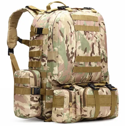Тактичний рюкзак Molle Assault 55л + (3 органайзери) Мультикам — фото 2