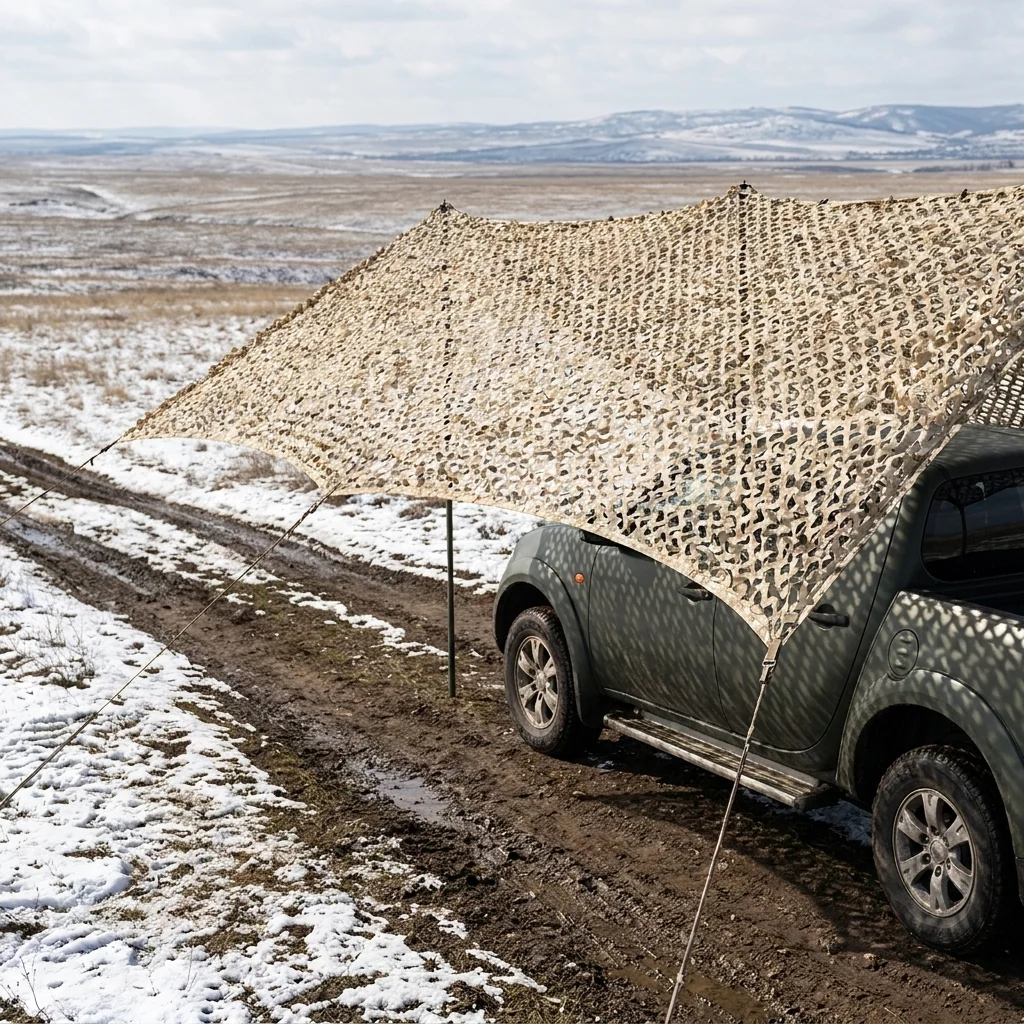 Антидронова маскувальна сітка Militex з основою Зимовий мультикам 6х8м (площа 48 кв.м.)