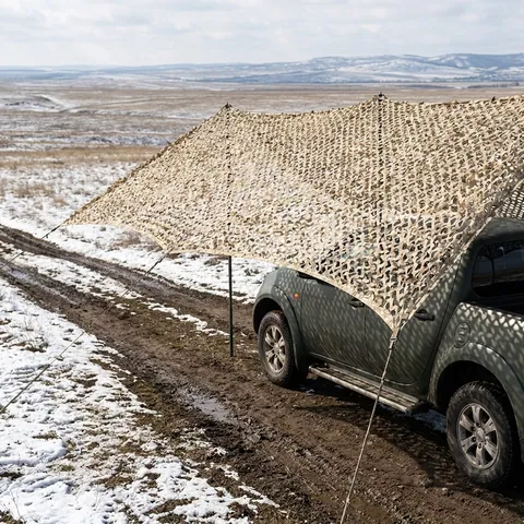 Антидронова маскувальна сітка Militex з основою Зимовий мультикам 6х8м (площа 48 кв.м.)