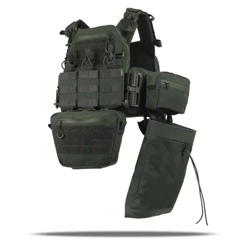 Комплект плитоноска Kiborg GU Gen.2 + 6 підсумків Хакі — фото 6