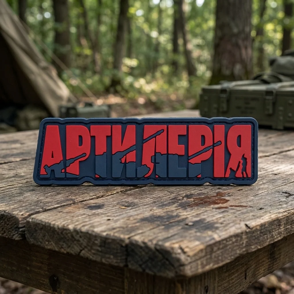 ПВХ Патч (шеврон) "Артилерія" червоний